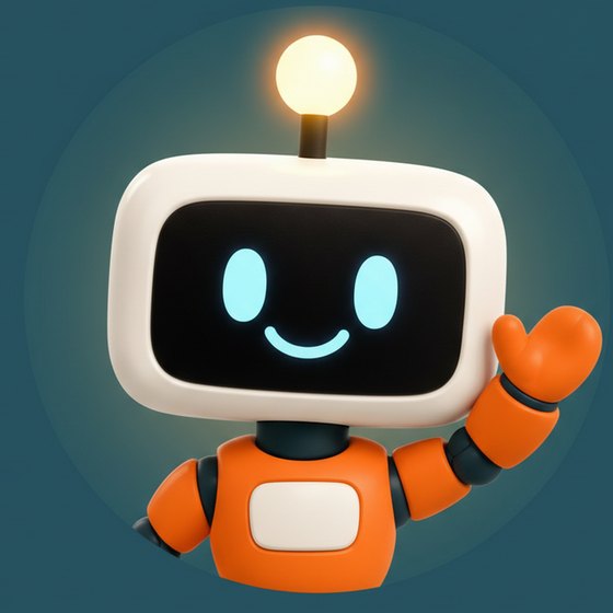 Nanobo, der kleine Roboter, winkt